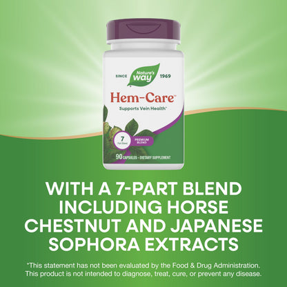 Nature's Way Premium Hem-Care, Unique Vein Health Blend*, 90 Capsules Nature's WayBuy Supplements Australia