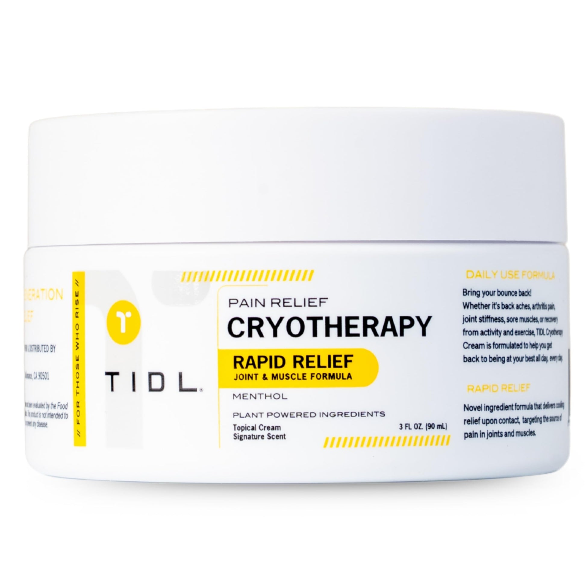 TIDL Cryotherapy Pain Relief Cream, 3 Oz, Targeted Neck Pain, Joint & Muscle Pain Relief with Organic, Plant-Based Menthol, Instant Cooling for Sport & Post Workout Full Body Recovery TIDLBuy Supplements Australia