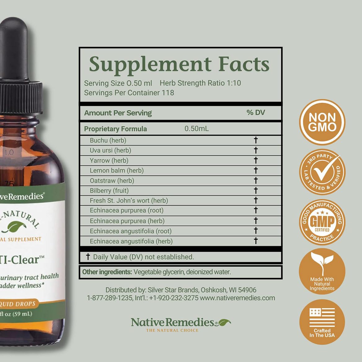 Native Remedies UTI-Clear for Urinary Tract and Bladder Health, 59 ml Native RemediesBuy Supplements Australia