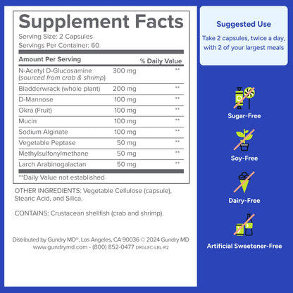 Gundry MD® Lectin Shield, Gut Health and Digestion Supplement, Helps Block Potentially Harmful Lectins, Supports Digestive Comfort