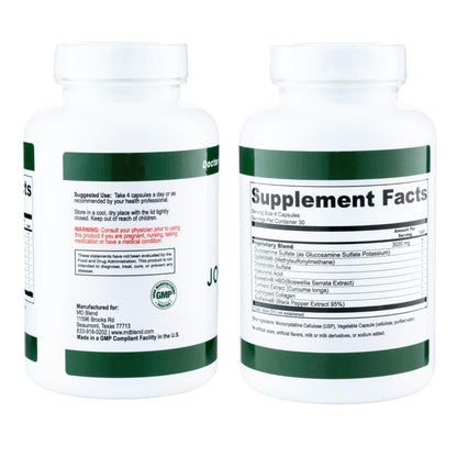 M.D. Blend Wellness Bundle with joint health supplement (120 capsules) & lightweight face hydrating hyaluronic acid serum (30 ml) featuring an airless pump, daily wellness skincare + joint support duo M.D. BlendBuy Supplements Australia