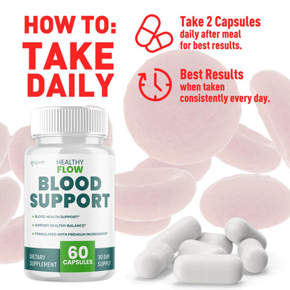 (2 Pack) Healthy Flow Blood Support Capsules, Official Healthy Flow Blood Support Pills with All Natural Ingredients, Advanced Formula Supplement with Premium Vitamins for Men & Women (120 Capsules) SyvorBuy Supplements Australia