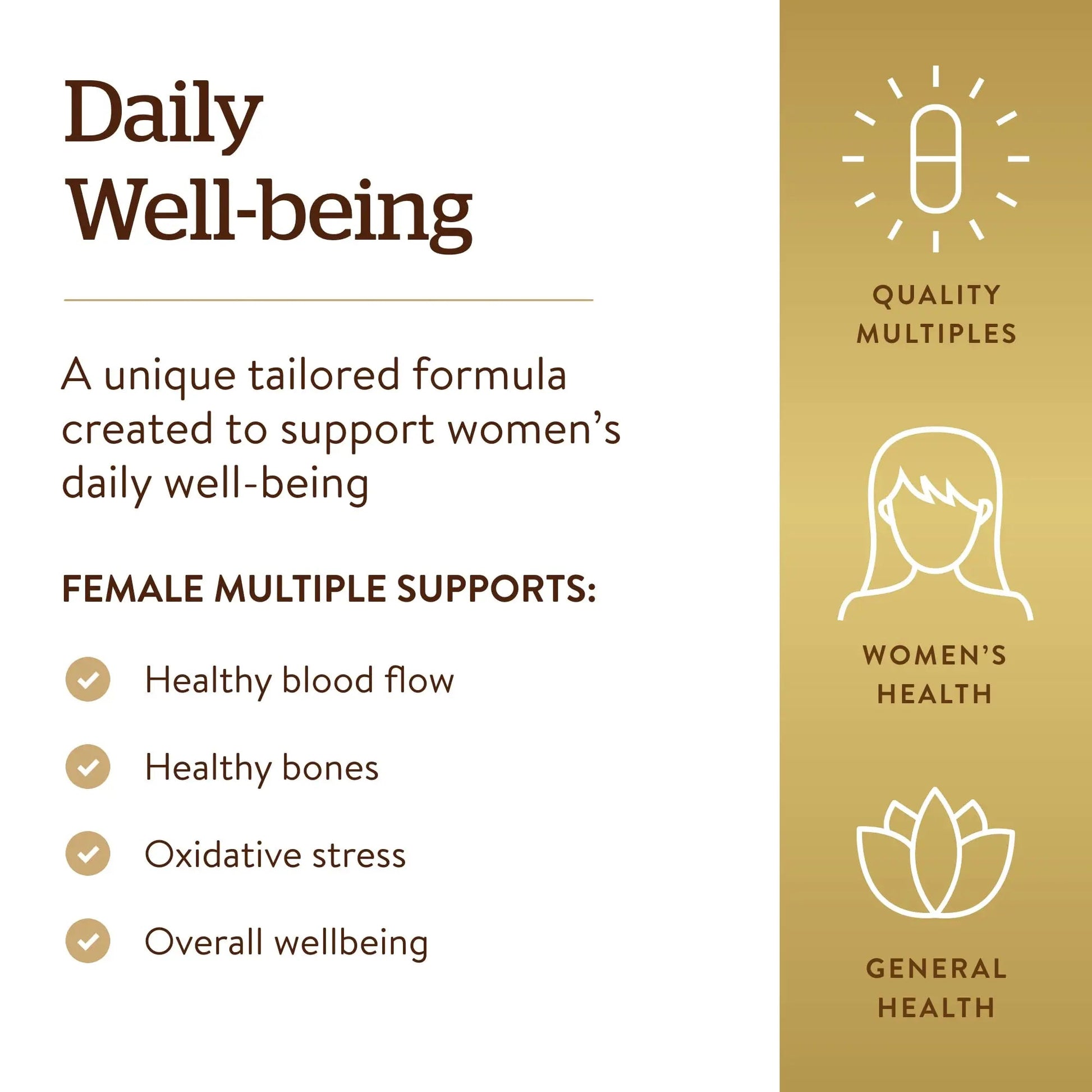 Solgar Female Multiple, 120 Tablets - Multivitamin, Mineral & Herbal Formula for Women - Advanced Phytonutrient SolgarBuy Supplements Australia