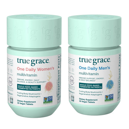 True Grace One Daily Men’s Multivitamin (30 Vegan Tablets) + One Daily Women’s Multivitamin (30 Vegan Tablets) - Non-GMO & Gluten Free - 30-Day Supply of Each True GraceBuy Supplements Australia