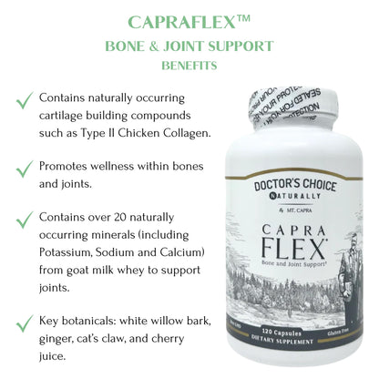 CapraFlex by Mt. Capra | Bone and Joint Support Supplement with Chicken Collagen, Hyaluronic Acid, Turmeric, and Herbs for Joint Vitality | 30 Servings - 120 Capsules Mt CapraBuy Supplements Australia