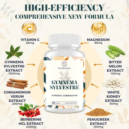 Sundhedsliv 16 in 1 Blxxd Sugr Effective Gymnema Sylvestre Supplement 2100MG | with Berberine, Cinnamon, Bitter Melon | Vitamins, Magnesium & Chromium | 2Pack SundhedslivBuy Supplements Australia