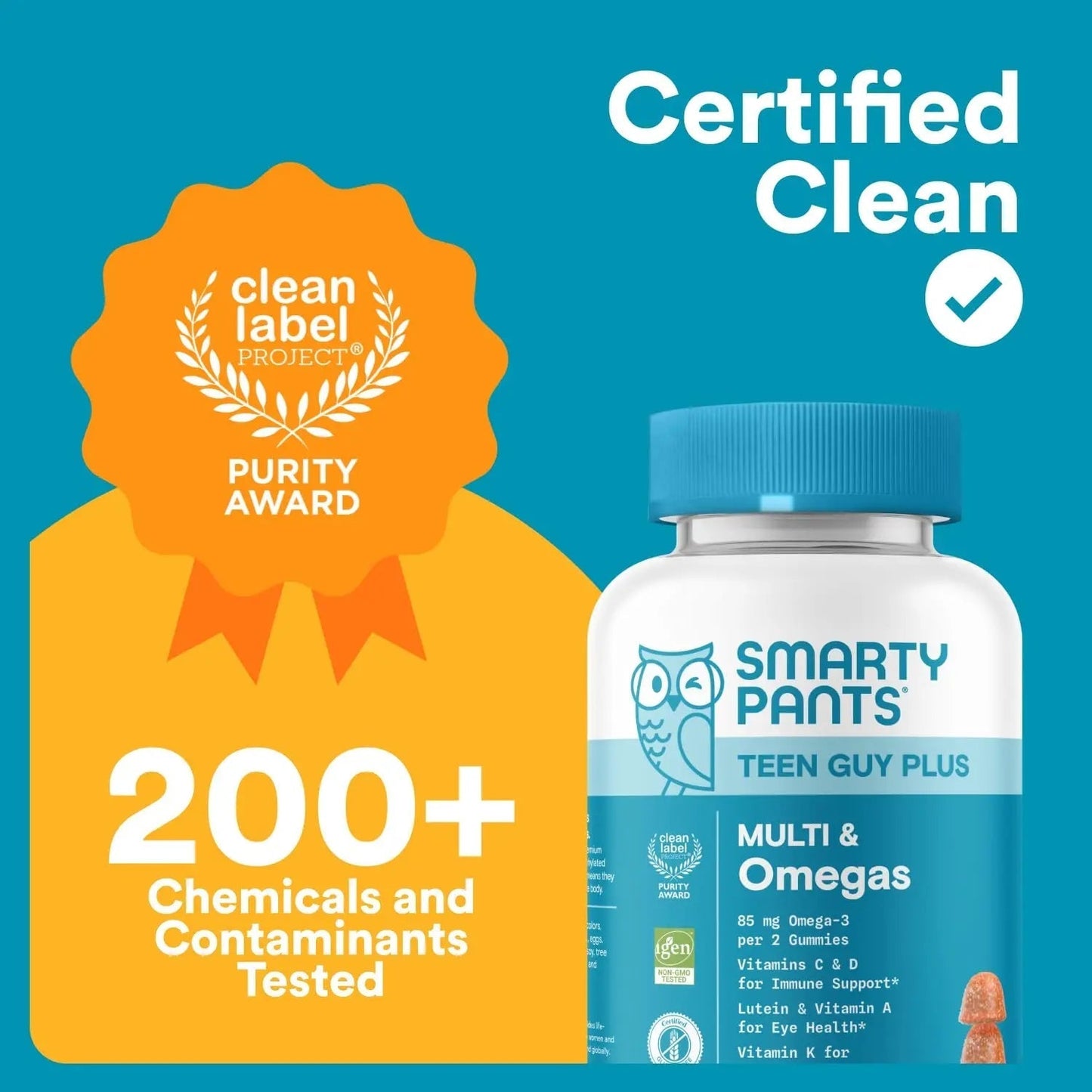 SmartyPants Teen Guy Multivitamin Gummies - Improved Formula: Omega 3 (DHA/EPA), Vitamin D3, C, Vitamin B12, B6, A, K & Zinc SmartyPantsBuy Supplements Australia