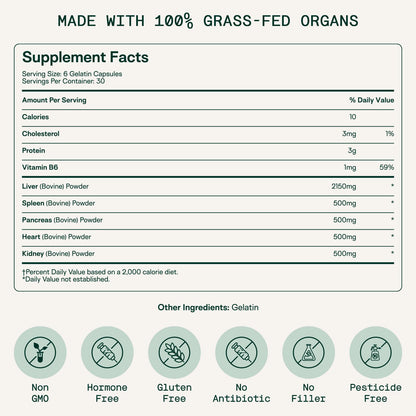 Adapt Naturals Organ Supplement, Bioavailable Grass Fed Beef Liver Capsules, Blend of Liver, Heart, Kidney, Pancreas & Spleen, Support Liver Cleanse Detox & Repair | Source of CoQ10-30 Days Supply ADAPT NATURALS BY CHRIS KRESSERBuy Supplements Australia