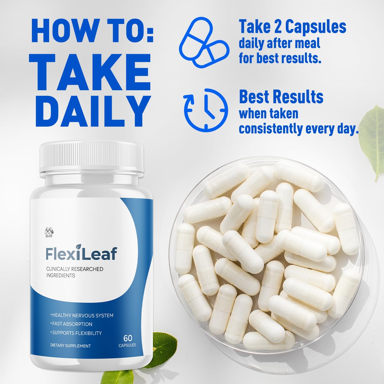 Flexileaf Capsules, Official Flexileaf Pills with All Natural Ingredients, Advanced Health and Overall Wellness Multivitamin Supplement, Flexoleaf Maximum Strength Support Formula (60 Capsules) MJOBuy Supplements Australia
