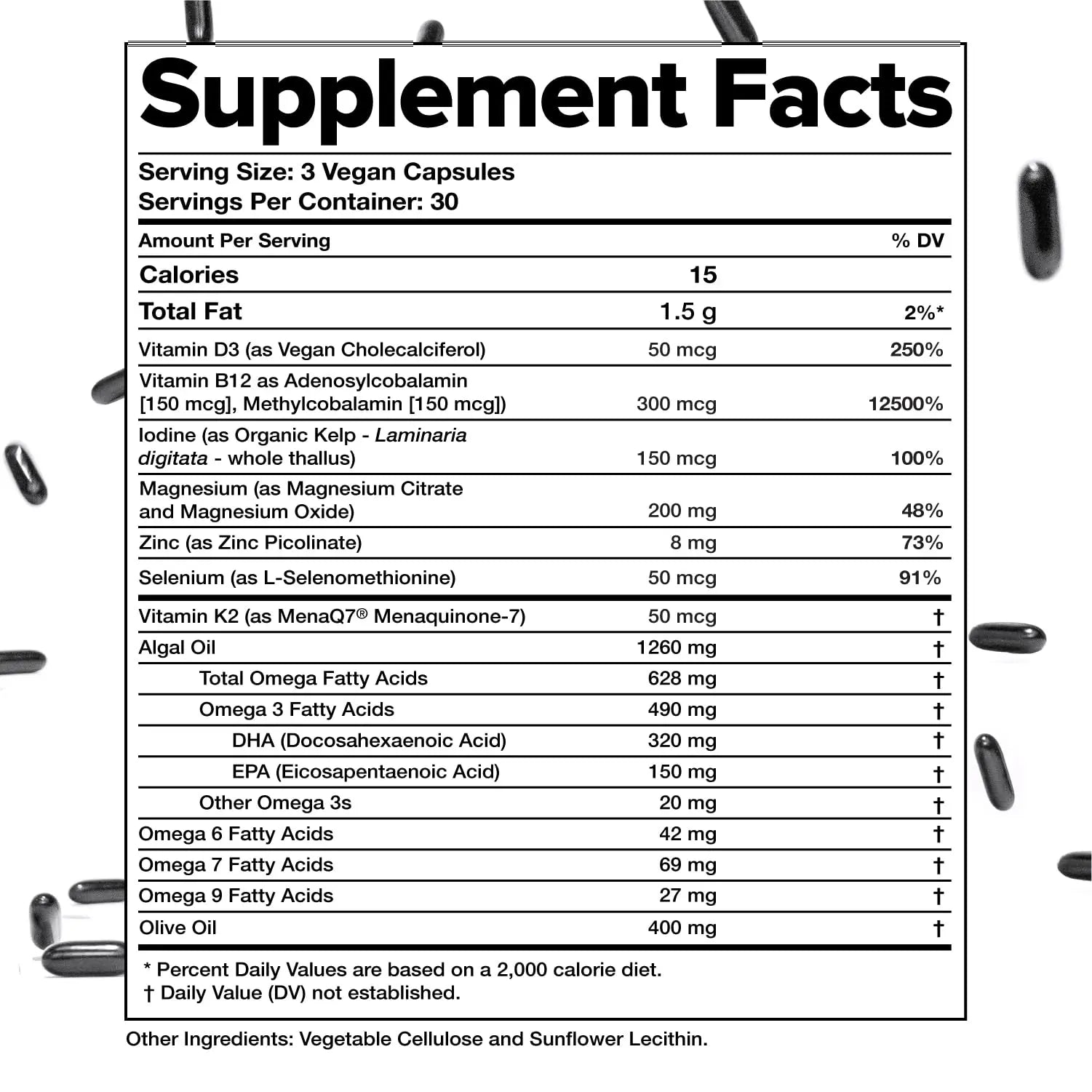 Complement Essential Vegan Multivitamin for Men & Women (30 Servings, 90 Capsules) with Omega-3 DHA & EPA, B12, Vitamin D3 & K2, Zinc, Selenium ComplementBuy Supplements Australia