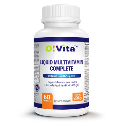 O!VITA Liquid Multivitamin Complete, with a Full Spectrum of Vitamins and Minerals, Plus 42 Fruits and Vegetable Proprietary Blend, Easy Absorption (60 Vegan Liquid Filled Capsules) O!VITABuy Supplements Australia