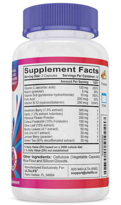 ULTALIFE Blood Pressure Supplements - Advanced Blood Pressure Supplement Complex ULTALIFEBuy Supplements Australia