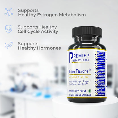 Premier Research Labs Estro Flavone - DIM Supplement, DIM Complex, DIM for Men & Women, Diindolylmethane Estrogen Support, Hormone Balance Support - 60 Vegetarian Capsules Premier Research LabsBuy Supplements Australia