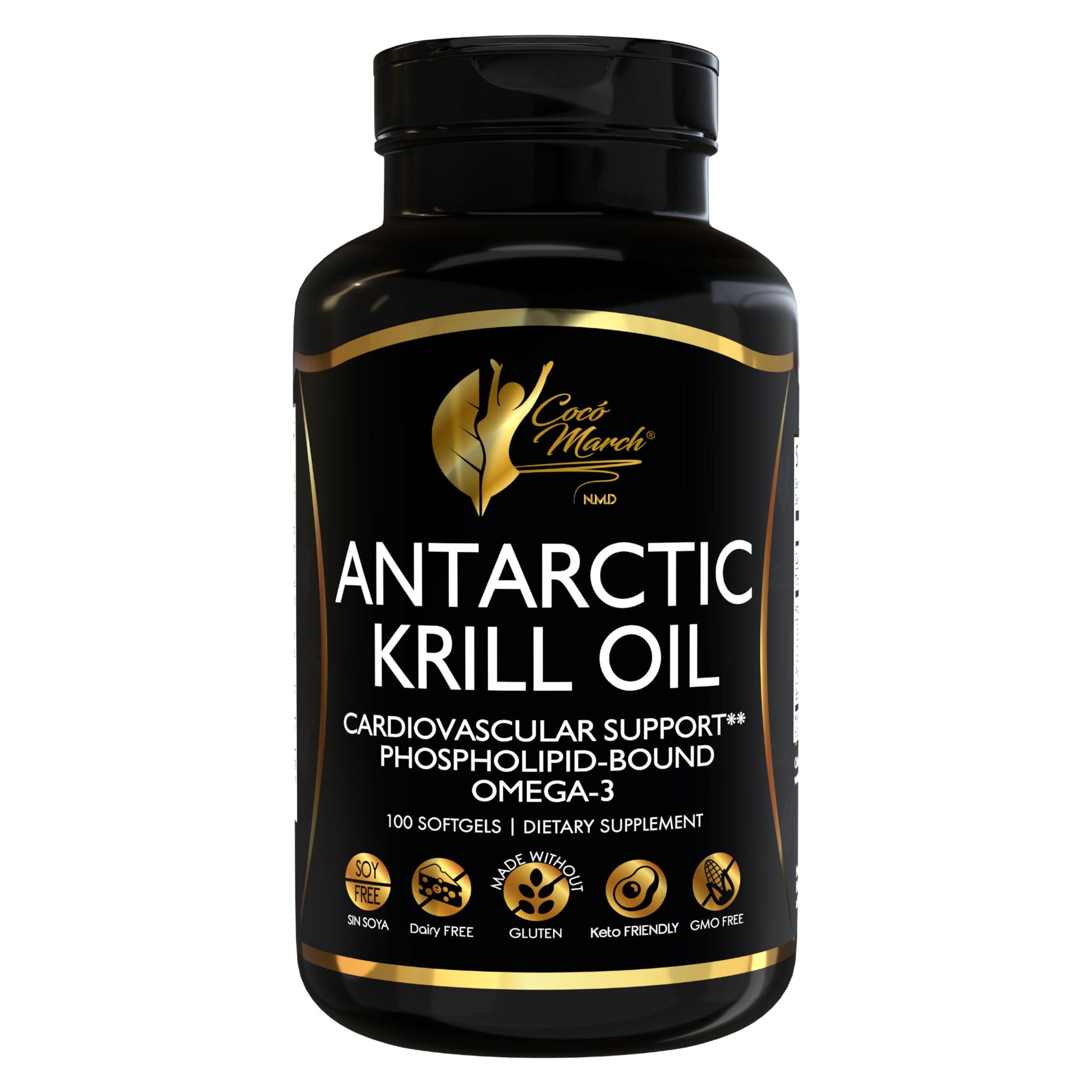 Cocó March N.M.D Pure Antarctic Krill Oil 1000mg – Omega 3 Fish Oil Supplement with EPA, DHA, Choline & Astaxanthin – Fast Absorption, Immune, Heart & Joint Support for Men & Women – 100 Softgels Cocó March N.M.DBuy Supplements Australia