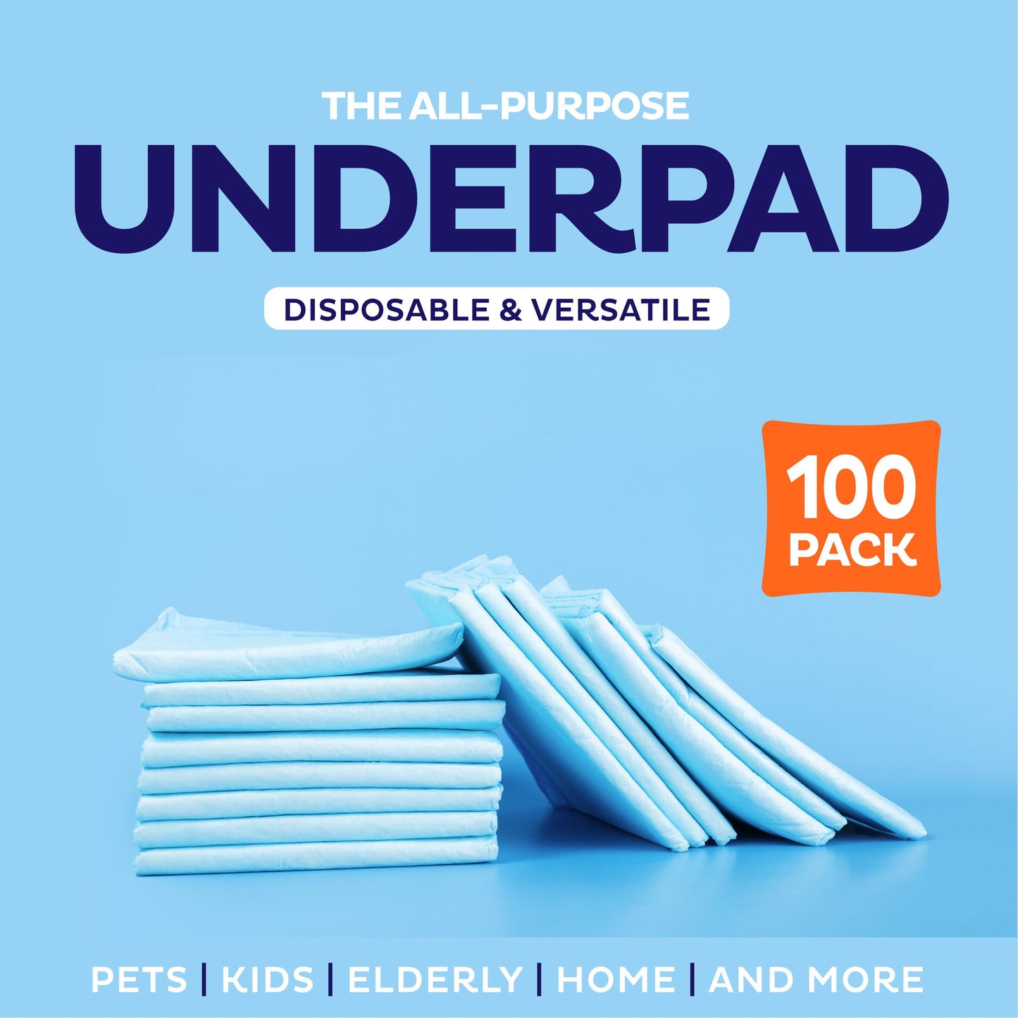 Chucks Pads Disposable [100-Pack] Underpads 17"x 24" Incontinence Chux Stack ManBuy Supplements Australia