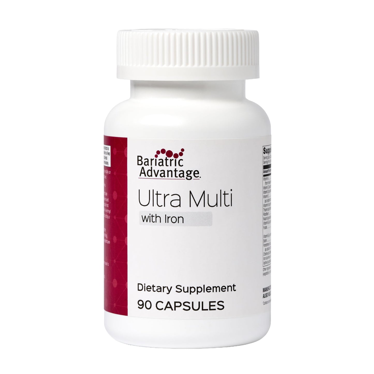 Bariatric Advantage Ultra Multivitamin with Iron - Ultra Multi with Iron - Capsule Format Multivitamin - Provides Full Complex of B Vitamins