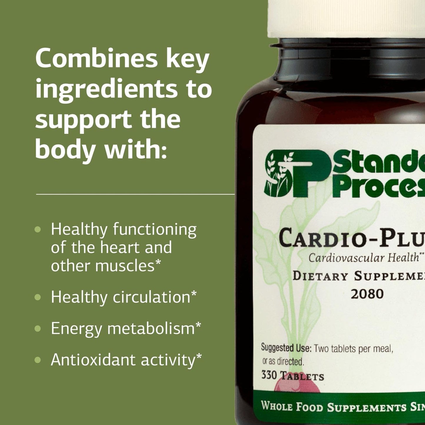 Standard Process Inc. Cardio-Plus - Antioxidant Support - Heart Health, Circulation & Blood Flow Supplement with Vitamin B6, Niacin & Riboflavin - Energy Metabolism Supplement - 330 Tablets Standard Process Inc.Buy Supplements Australia