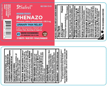 Safrel Urinary Pain Relief | UTI Relief | Fast Acting | Bladder Discomfort & Pain Relief | Phenazopyridine Hydrochloride 99.5mg (28 Count) SafrelBuy Supplements Australia
