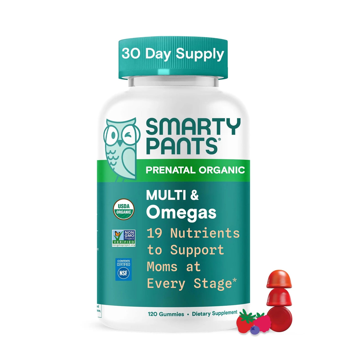 SmartyPants Organic Prenatal Vitamins for Women, Multivitamin Gummies: Biotin, Methylfolate, Omega 3 (ALA), Vitamin D3, C, Vitamin B12, B6, A, K2 & Zinc SmartyPantsBuy Supplements Australia