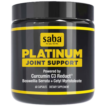 Saba Platinum Joint Support – High Absorption Curcumin C3 Reduct & Boswellia – Fast Acting Turmeric Supplement for Joint Pain Relief, Mobility & Healthy Inflammation Response – 60 Vegan Capsules SabaBuy Supplements Australia