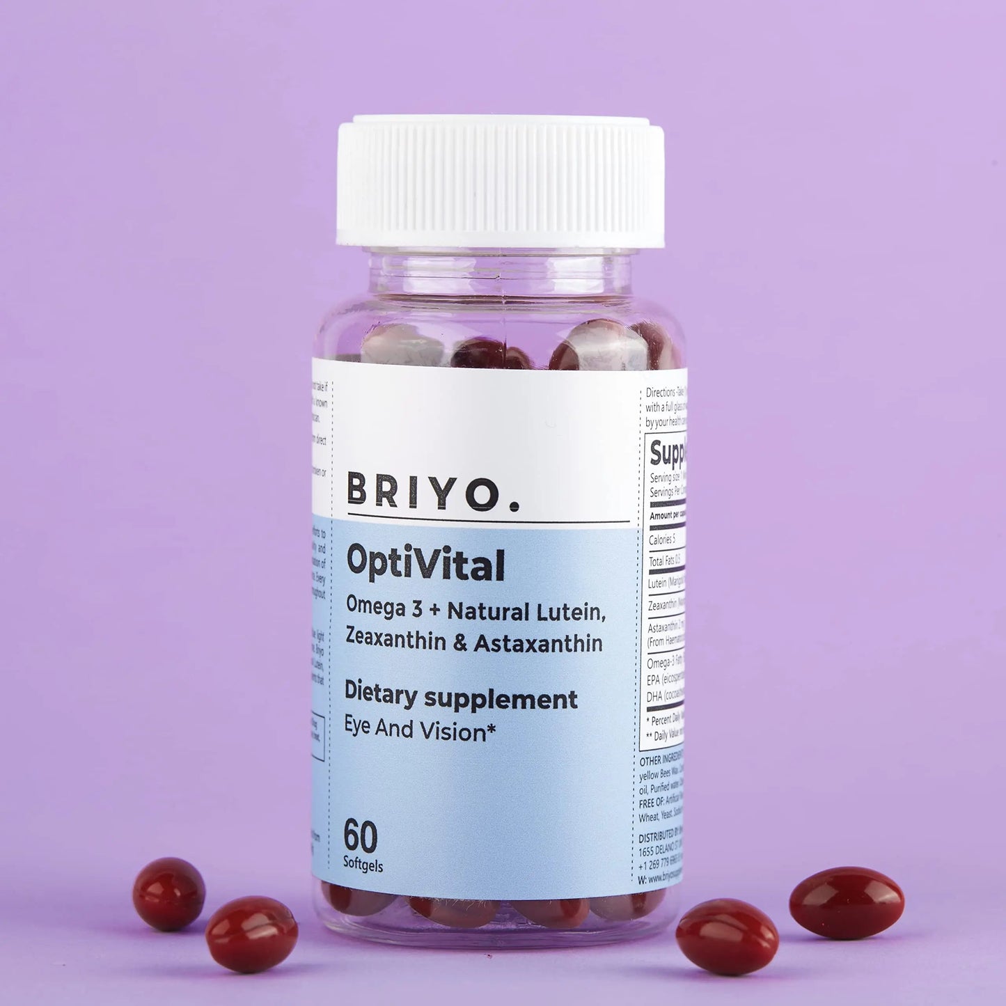 Briyo OptiVital Eye Health Supplement – Lutein, Zeaxanthin, Astaxanthin & Omega-3 from Natural Sources – Supports Vision BriyosisBuy Supplements Australia