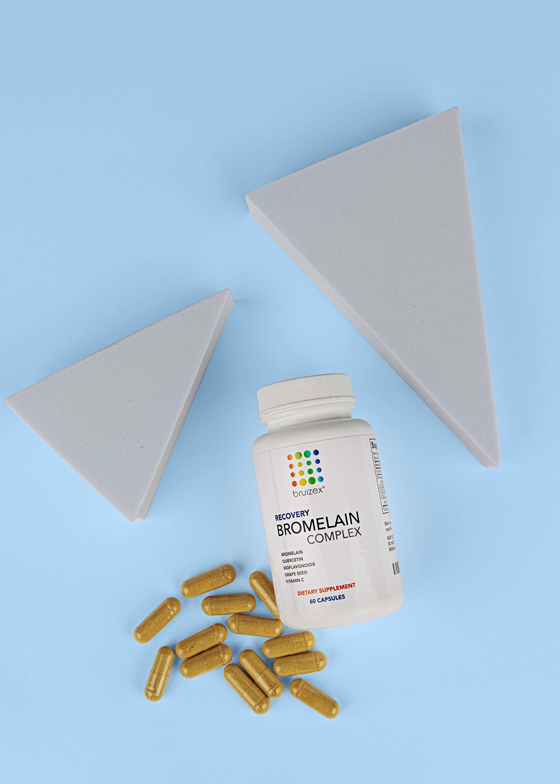 Bruizex Bromelain & Quercetin Recovery Complex - Post Surgery Recovery Bruising, Swelling Relief, Lymphatic Drainage - Post 360 lipo, BBL, Liposuction, Tummy Tuck - Non GMO - 60 Capsules BruizexBuy Supplements Australia