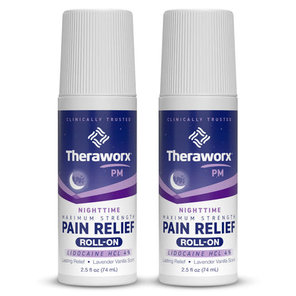 Theraworx Nighttime Maximum Strength Pain Relief Roll-on with Lidocaine – 2.5 oz - 2 Count TheraworxBuy Supplements Australia