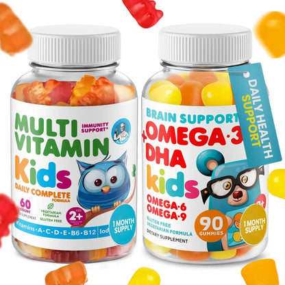 DR. MORITZ Omega 3 Gummies (90 Count) and Kids Multivitamin Gummies Bundle (60 Count) - for Daily Health Support - Vegan DHA Omega 3 for Kids DR. MORITZBuy Supplements Australia