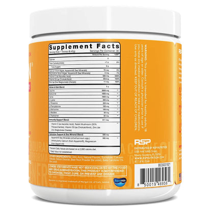 RSP NUTRITION AminoLean Pre Workout Energy (Blue Raspberry 30 Servings) with AminoLean Recovery Post Workout Boost (Blood Orange 30 Servings)