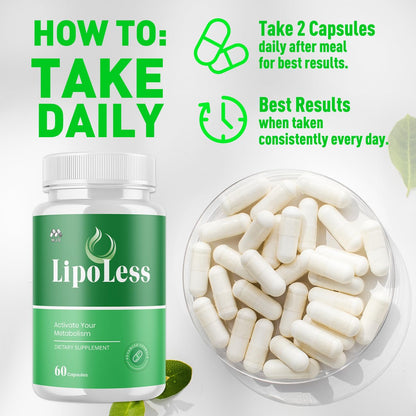 LipoLess Capsules, Official Lipo Less Supplement Pills with All Natural Ingredients, Advanced Formula for Optimal Health & Wellness Support with Premium Vitamins for Active Women & Men (60 Capsules) MJOBuy Supplements Australia