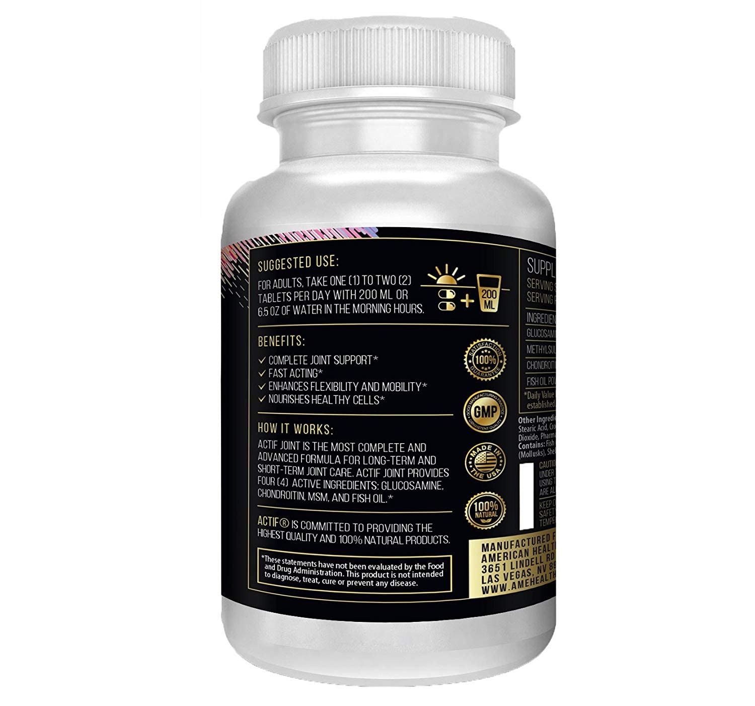 Actif Joint 4-in-1 Fast Relief Maximum Strength, Clinical Formula, 120ct, Made in USA ACTIFBuy Supplements Australia
