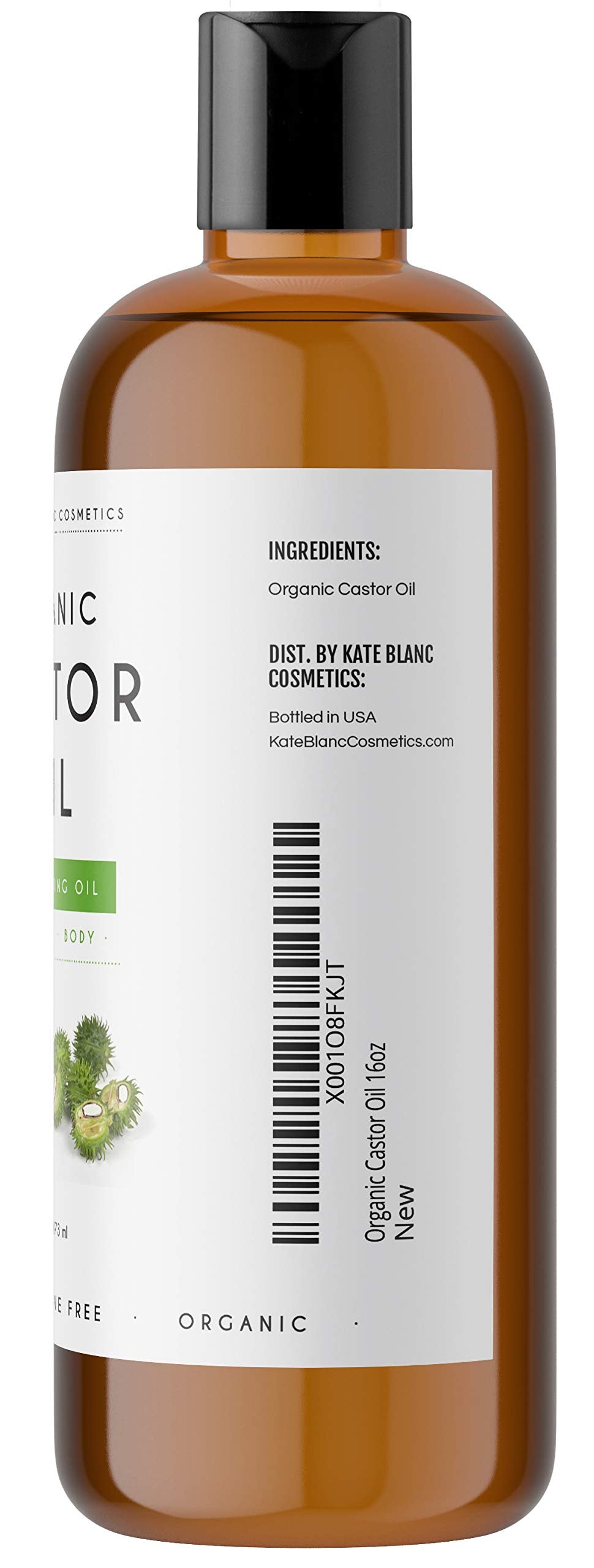 Kate Blanc Cosmetics Castor Oil 16oz - USDA Certified Organic. Cold-Pressed, 100% Pure Kate Blanc CosmeticsBuy Supplements Australia