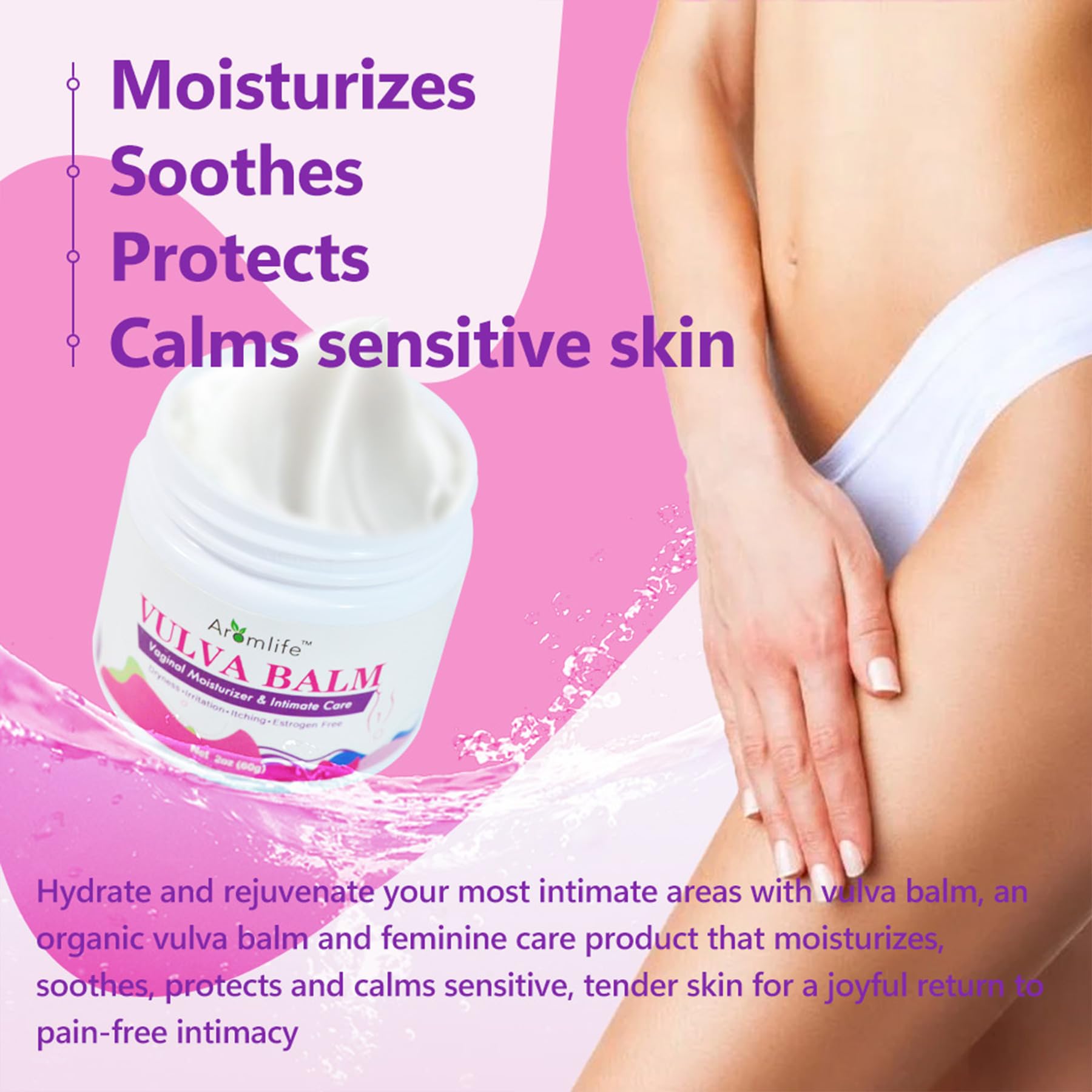 Aromlife Vulva Moisture Balm Cream, for Female Dryness Cure and Support Itching Irritation, AromlifeBuy Supplements Australia
