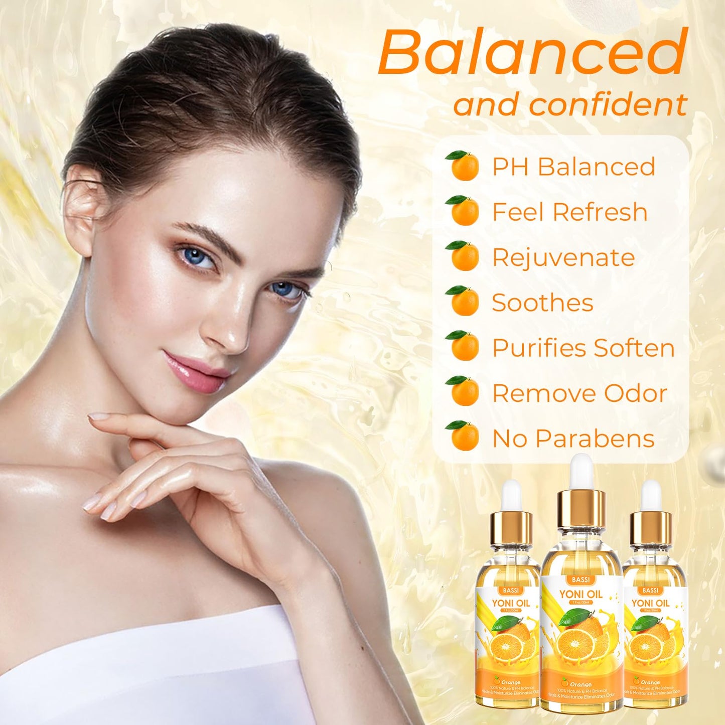 BASSI 2PCS Yoni Oil Organic Feminine Oil Vaginal Moisturizer - Ph Balance for Women - Feminine Deodorant BASSIBuy Supplements Australia