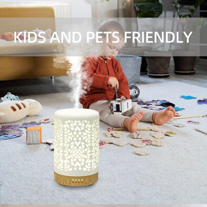 Essential Oil Diffusers, 100ml White Ceramic Diffuser with 7 LED Lights,Ultrasonic Aromatherapy homnasBuy Supplements Australia