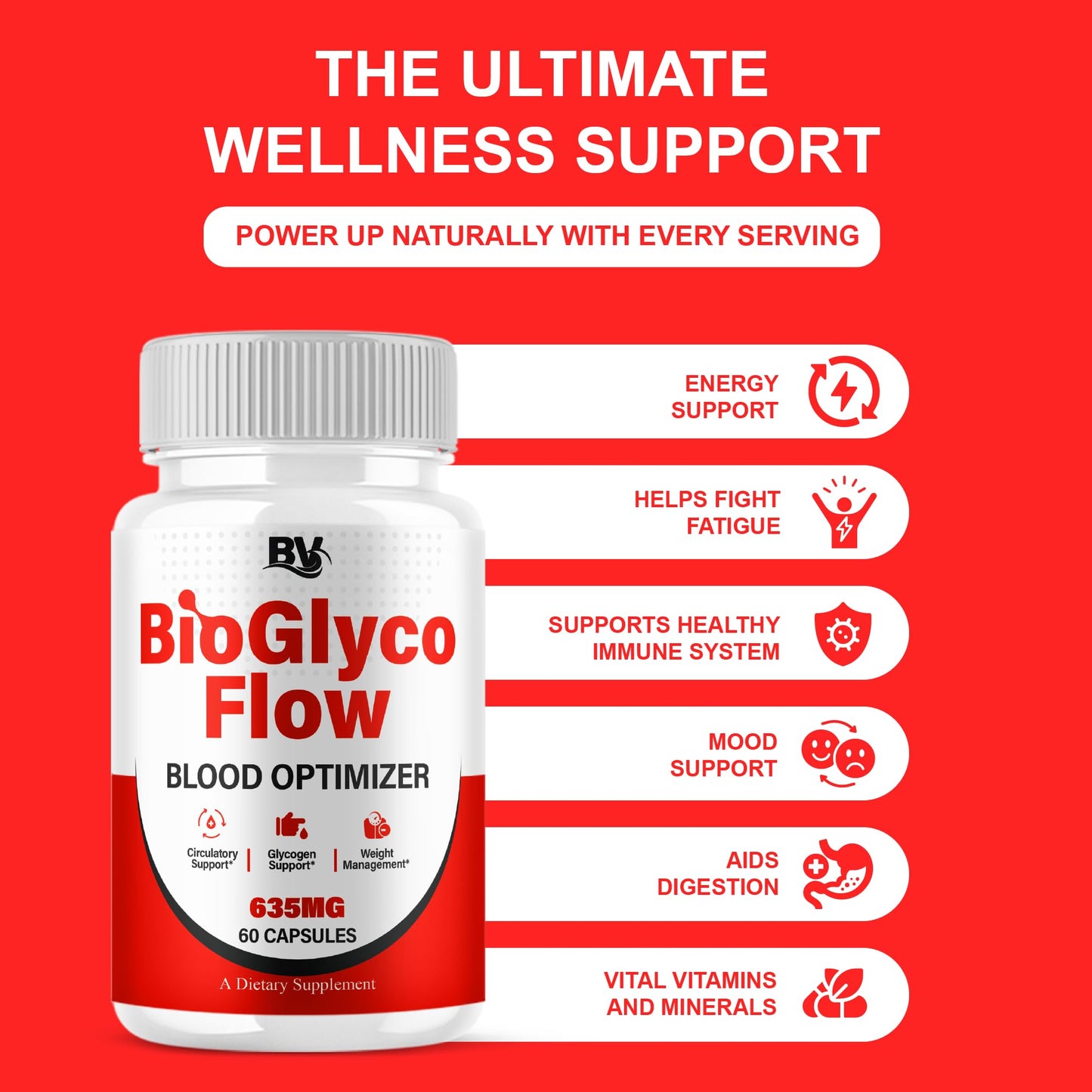 BioGlyco Flow Advanced Daily Multivitamin Health Support and All Natural Wellness Supplement Formula, BioGlyco Flow Premium Health and Wellness Support Formula Supplement (2 Pack - 120 Capsules) BLUE VIBEBuy Supplements Australia