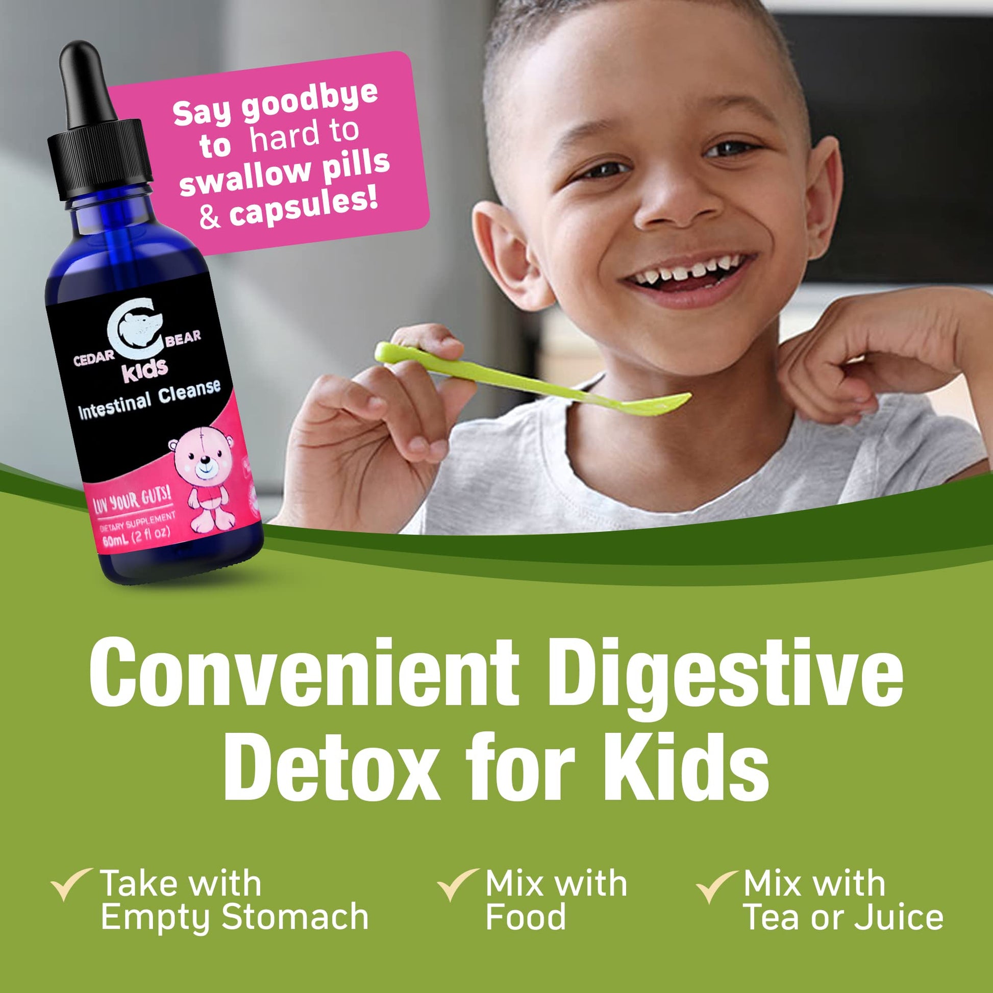 Cedar Bear - Intestinal Cleanse for Kids, Liquid Herbal Supplement for Detox Cleanse Cedar Bear NaturalesBuy Supplements Australia