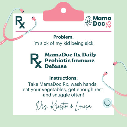 MamaDoc Rx Certified Organic Kids & Teens Probiotic Immune Defense - 5 Billion CFUs | Sugar Free, Vegan, Gluten-Free | 14 Probiotic Strains, Prebiotics, Vitamin C & D | 30 Chewable Tablets, Ages 4+ MamaDoc RxBuy Supplements Australia