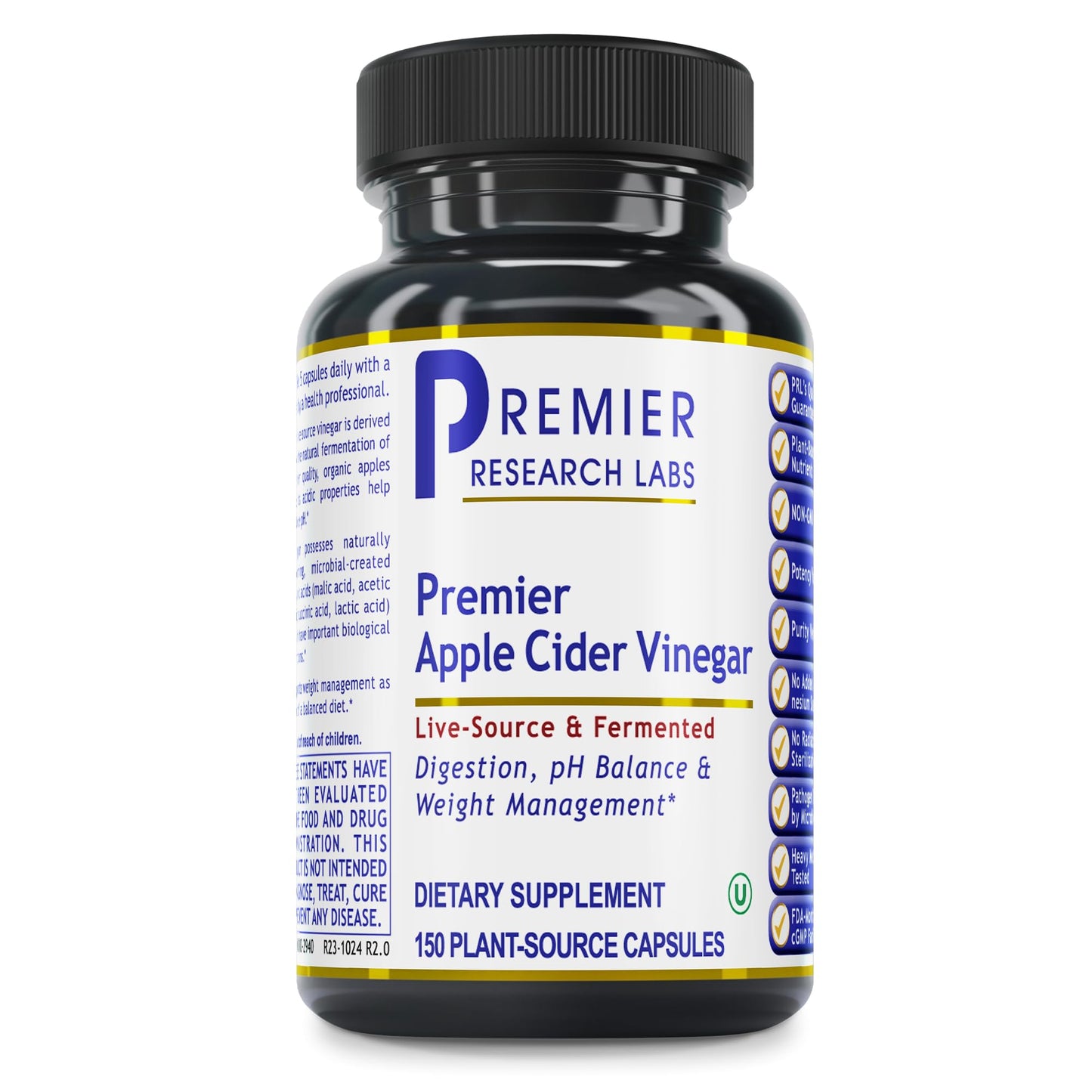 Premier Research Labs Apple Cider Vinegar Capsules - ACV Capsules, Apple Cider Vinegar Pills, Supplement for Digestion, pH Balance, Microbiome Health for Women and Men - 150 Vegetarian Capsules Premier Research LabsBuy Supplements Australia
