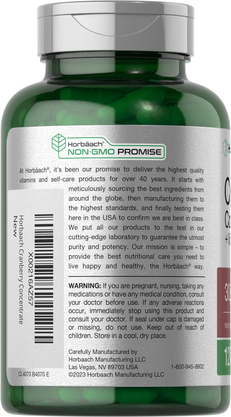 Cranberry Concentrate Extract Pills + Vitamin C | 30,000mg | 120 Capsules | Triple Strength HorbäachBuy Supplements Australia