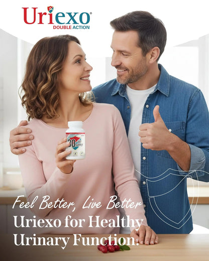 Uriexo Double Action Support Cranberry Pills - Urinary Tract Health Supplement with 36mg Proanthocyanidins PACs & 2000mg D-Mannose, Capsules for Men & Women, Non-Antibiotic Formula, 30 Day Supply UriexoBuy Supplements Australia