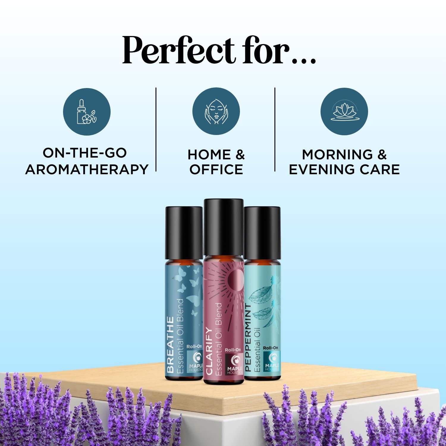 Headache Roll on Essential Oils - Aromatherapy Essential Oils Sets Variety Pack with Peppermint Clarify Maple HolisticsBuy Supplements Australia