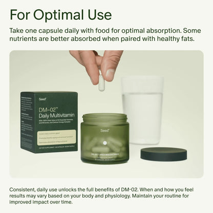 Seed DM-02 Daily Multivitamin - 100% DV Essential Vitamins and Minerals for Women & Men - Helps Fill Daily Nutrient Gaps SeedBuy Supplements Australia