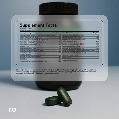 Ro Daily Multivitamin for Men | Supports Physical Activity, Brain + Heart Health, and Immune System with 23 Key Nutrients Including Calcium RoBuy Supplements Australia