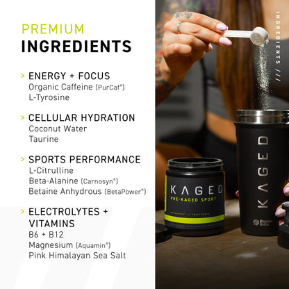 Kaged Athletic Sport Pre Workout Powder | Mango Lime | Energy Supplement for Endurance KagedBuy Supplements Australia