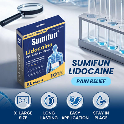 Sumifun 4% Lidocaine XL Pain Patches | Extra Large 4.72"x7.87" for Full Back & Thigh Coverage | Maximum Strength OTC Numbing | 8-Hour Medical Adhesion (X-Large, Count, 10) SumifunBuy Supplements Australia