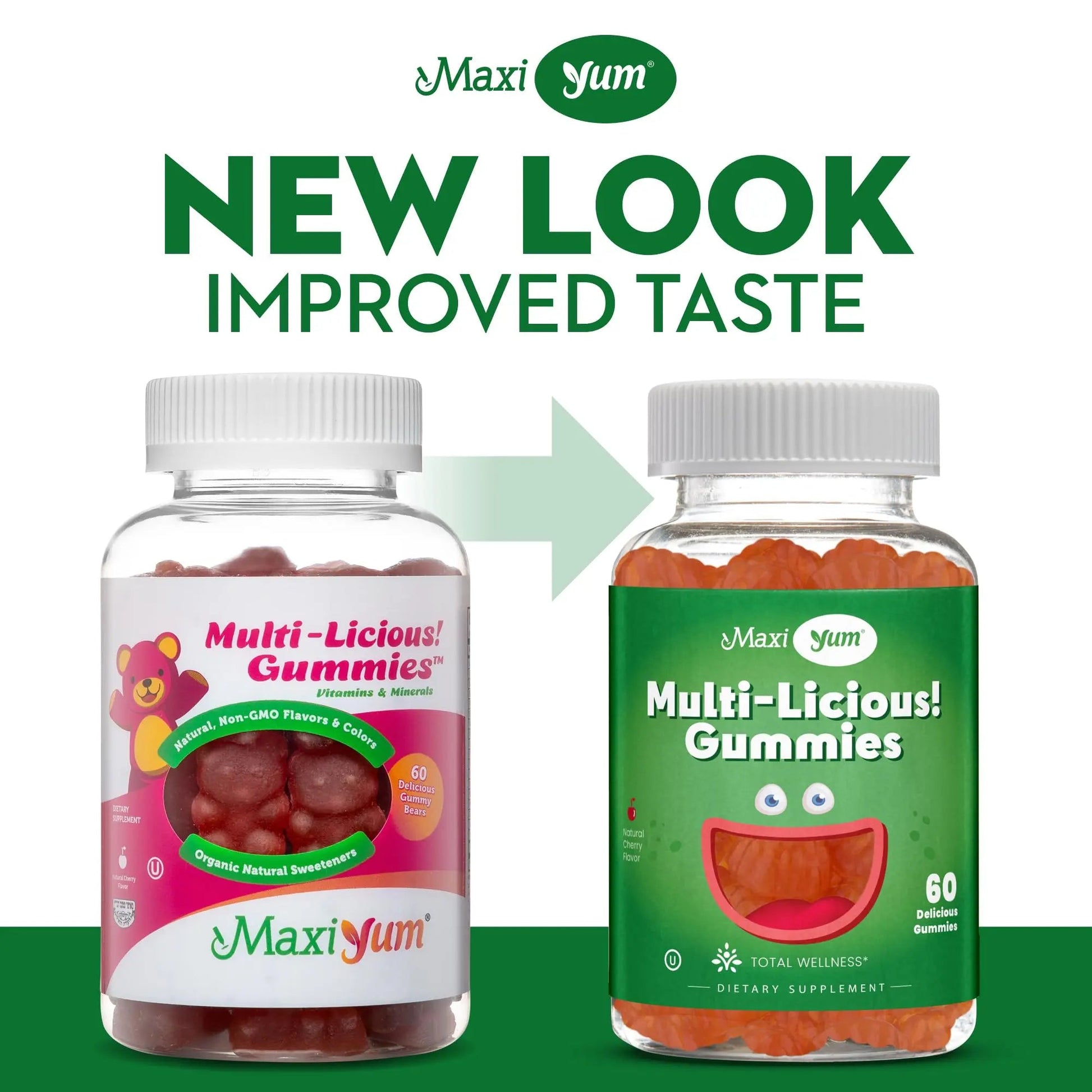 Maxi Health Multivitamin Gummies Vitamins for Adults & Kids - Cherry Flavored Gummy Multivitamins - 60 Vitamin Gummies for Women and Men Maxi Health