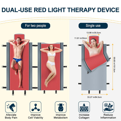 Red Light Therapy for Body - Full Body Red Light Therapy Mat, 71.0x33.31in, 2570Pcs 660nm & 850nm KaoudtBuy Supplements Australia
