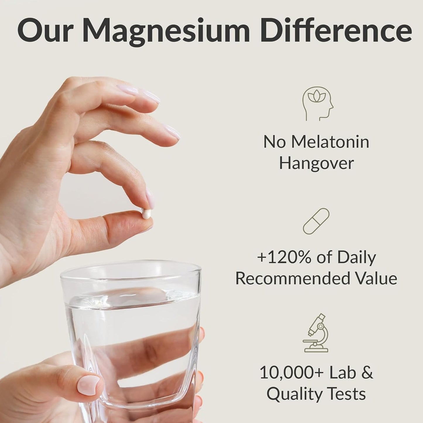 BIOptimizers Magnesium Breakthrough Supplement with 500mg - 7 Forms of Magnesium: Glycinate, Malate, Citrate, and More - Natural Support for Sleep and Cognitive Function -60 Capsules- Calming Vitamins