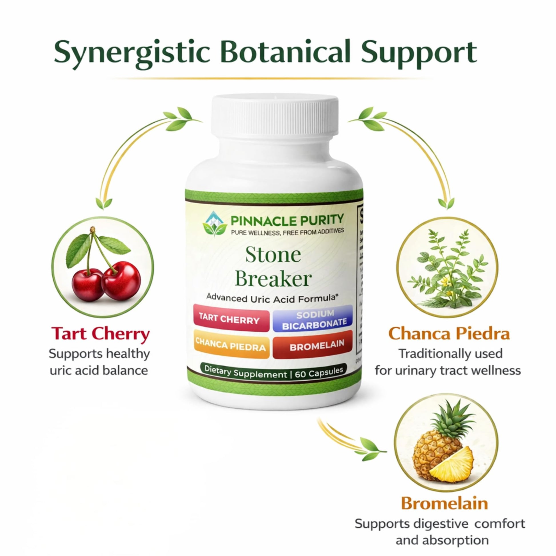 Pinnacle Purity Stone Breaker 60 Capsules, With Chanca Piedra, Tart Cherry & Bromelain – Supports Kidney & Liver Balance, Promotes Gentle Stone Management, Enhances Natural Cleansing Pathways, Non-GMO Pinnacle PurityBuy Supplements Australia